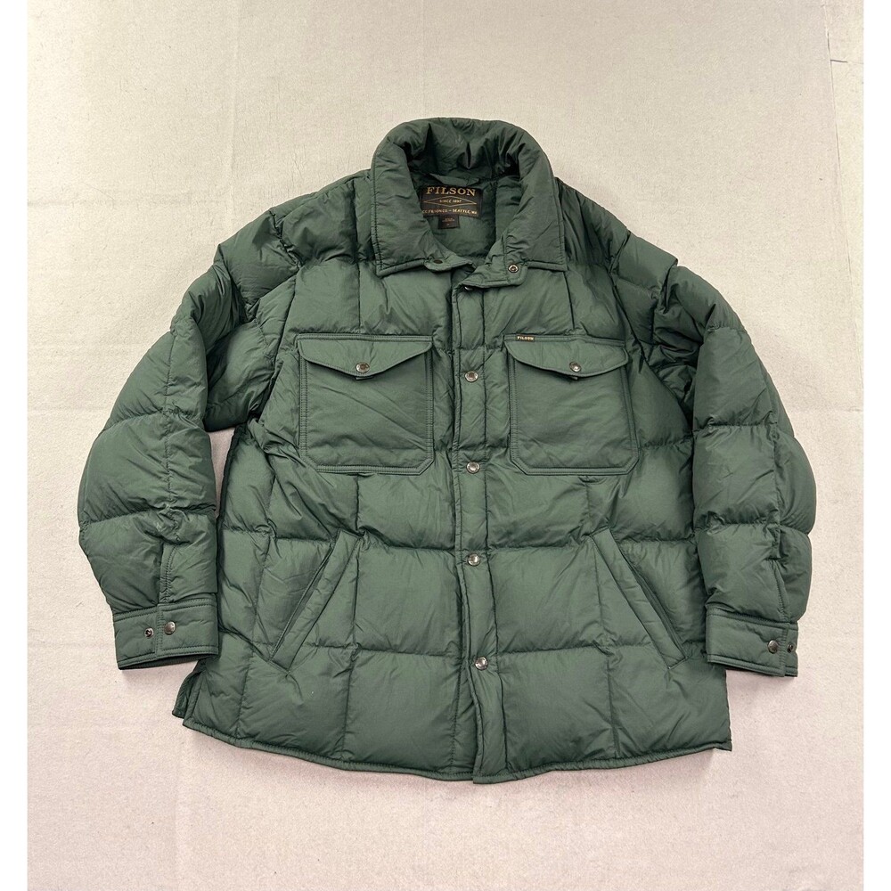 Filson Mens 650 Down Cruiser Puffer Jacket Lightweight Otter Green Nylon